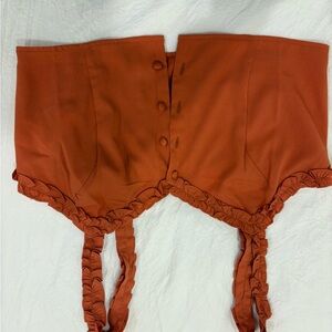 Boohoo Terracotta Ruffled Top